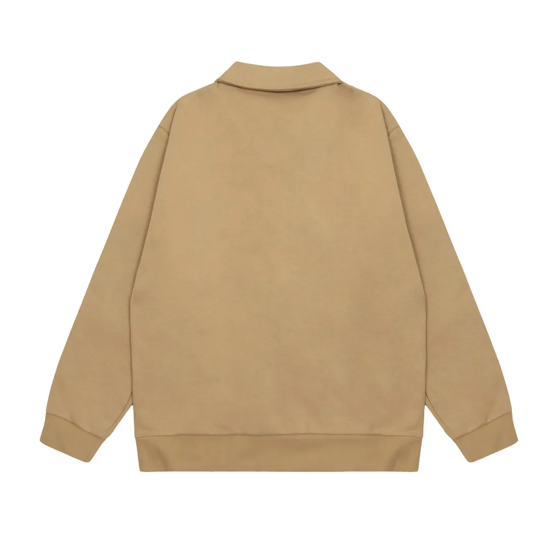 🅿️260 "Top quality" Style number: 8091# [Ralph Lauren classic pony embroidered half-zip lapel POLO sweatshirt] ✅Ralph Lauren Ralph Lauren autumn and winter basic versatile polo lapel sweatshirt for men and women ✅High weight pure cotton terry original consistent YKK zipper widened and thickened threads ✅Old money style lazy style full retro style simple popular style ✅Autumn and winter single wear Simple and easy to wear under the hood. A must-have for couples. Size: S-XL. Color: white, khaki, retro green.